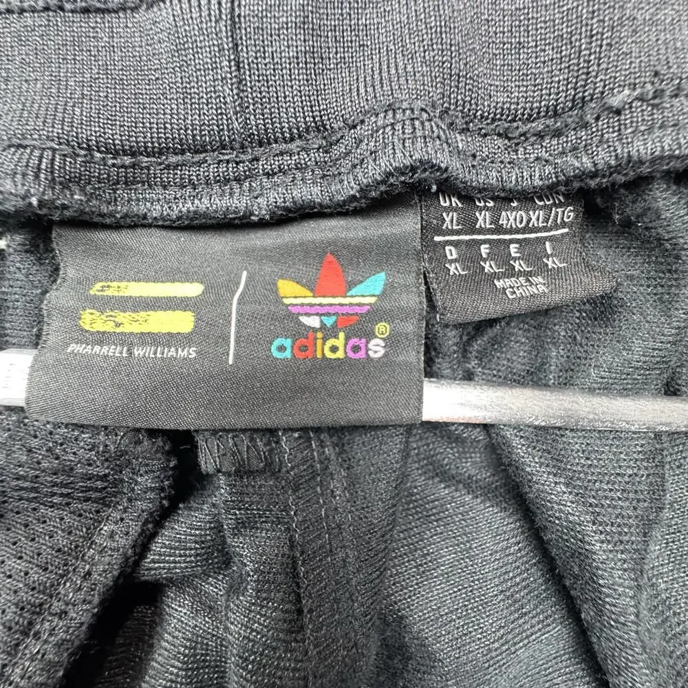 Adidas Originals Pharrell Williams Track Pants Mens XL Black Textured 3 Stripe